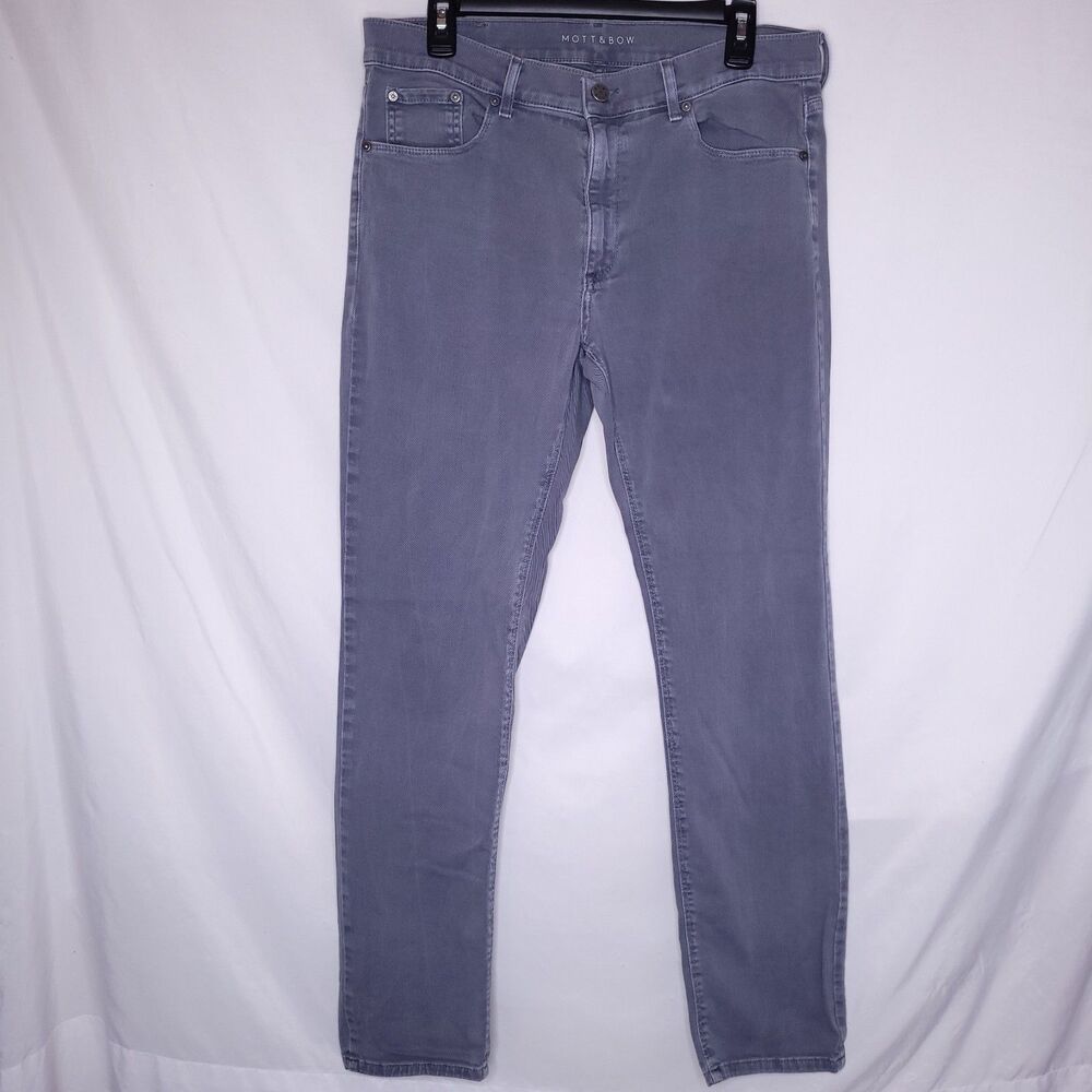 Mott And Bow Jeans Mens 33x32 Gray Slim Straight
